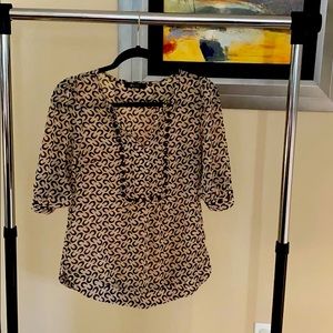 Horseshoe Cream and Brown Blouse